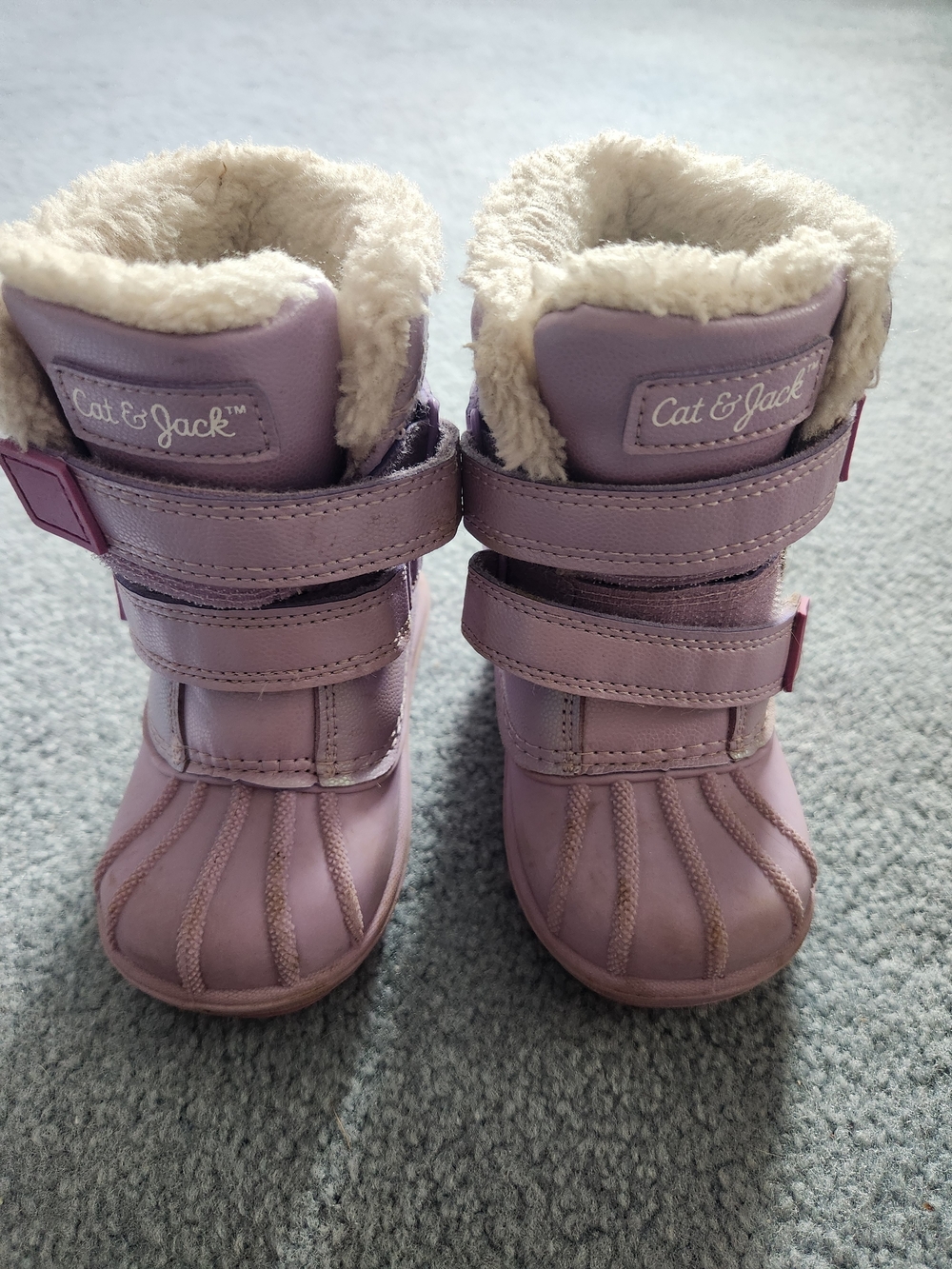 Cat & Jack Lilac Kids Winter Boots - Faux Fur Lined